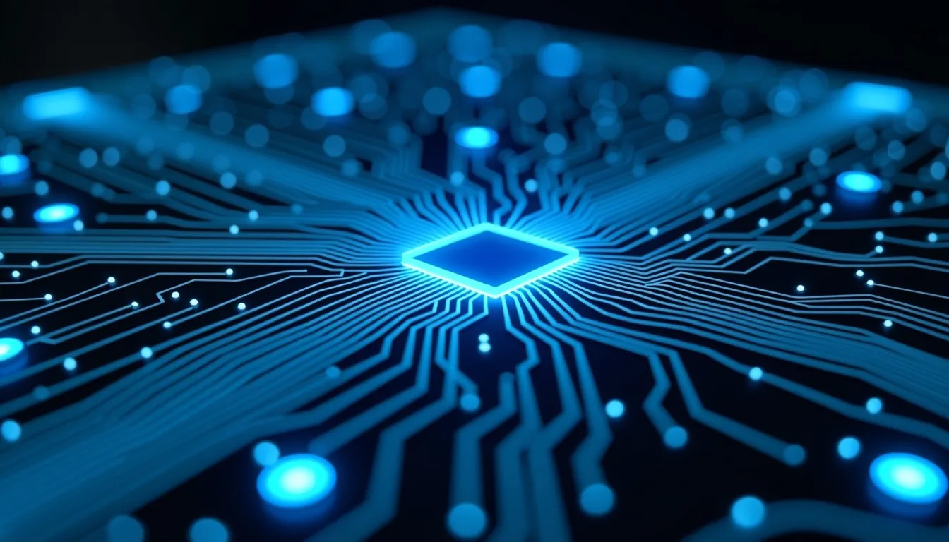 3D PCB layout view with routed traces, airwires, and via arrays