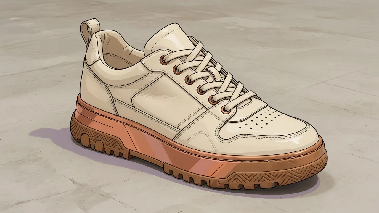 Original 2D cream leather sneaker with a copper midsole