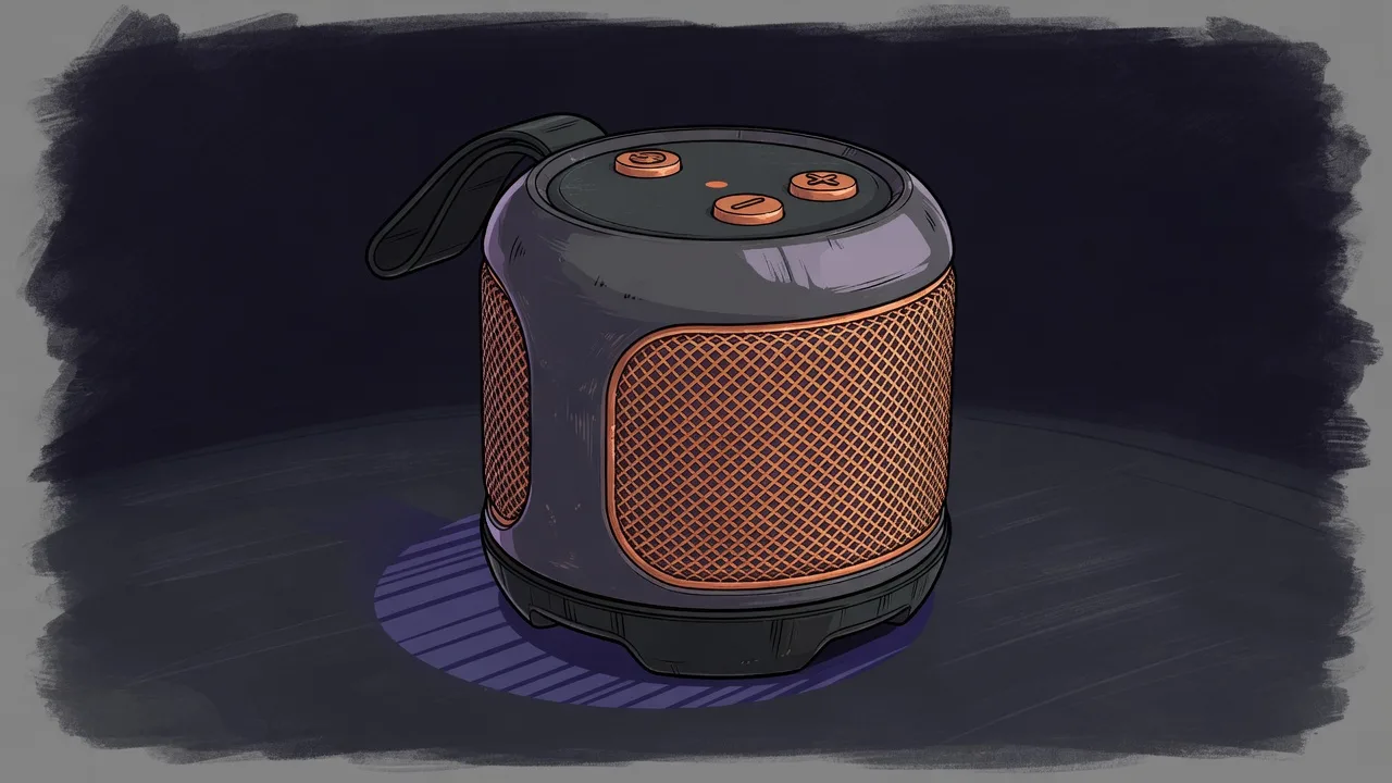 Original 2D cylindrical speaker with a copper grille